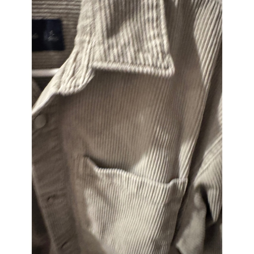 Abercrombie & Fitch Mens Large Tan Wide Wale Corduroy Button Down Shirt - Picture 6 of 7